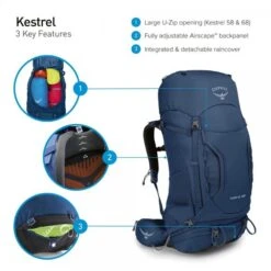 Osprey Kestrel 58 -Expe Camping Magasin sac a dos osprey kestrel 58 12